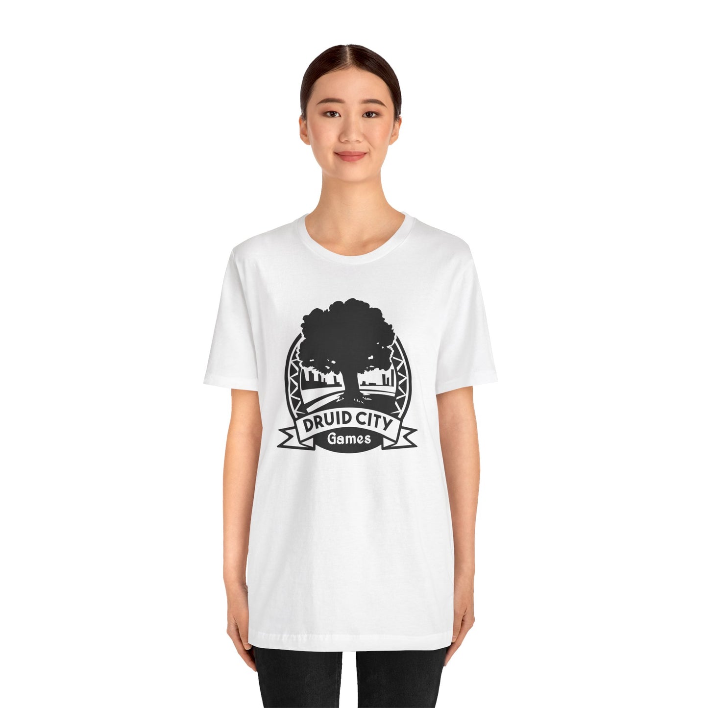 Druid City Games White Tshirt/Black logo