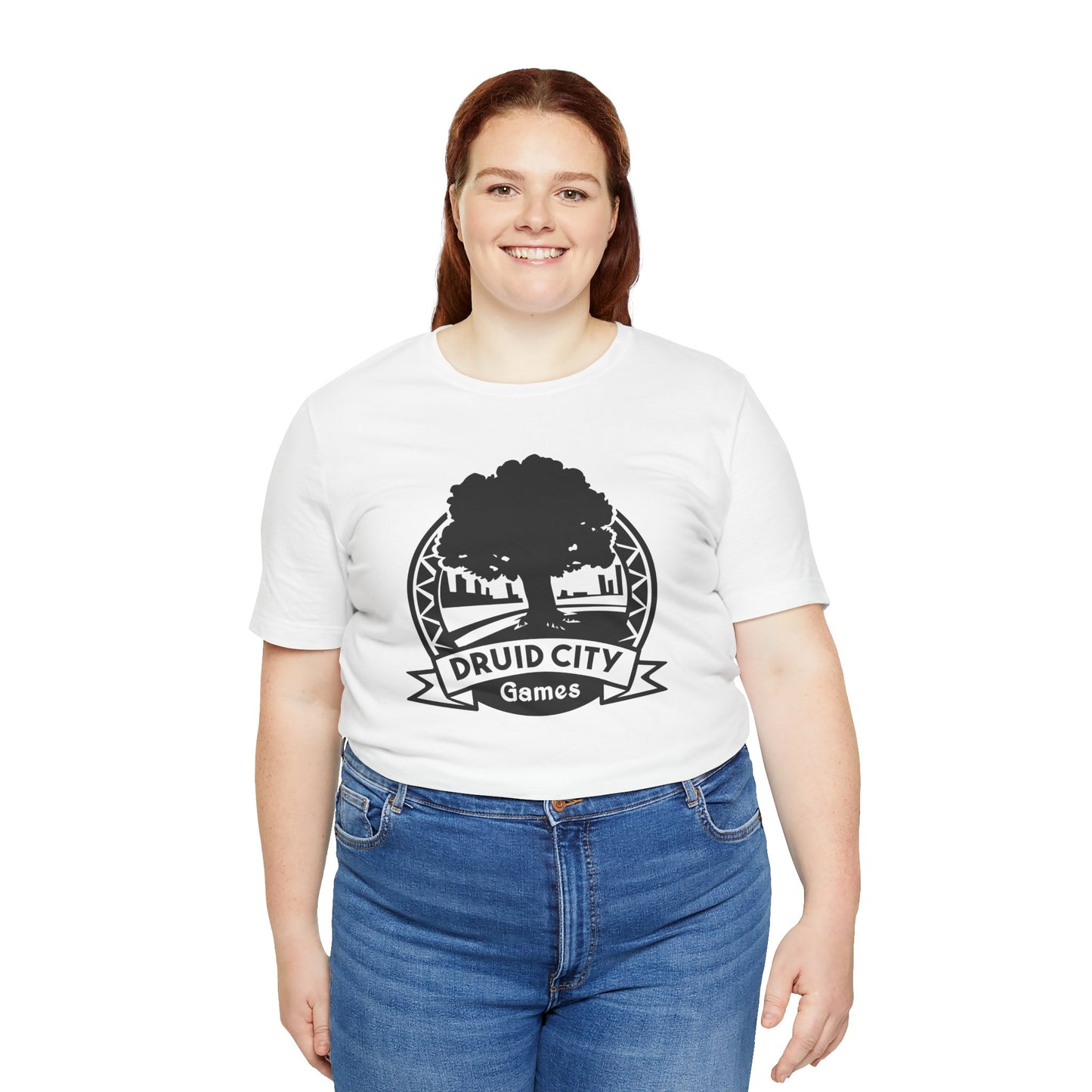Druid City Games White Tshirt/Black logo