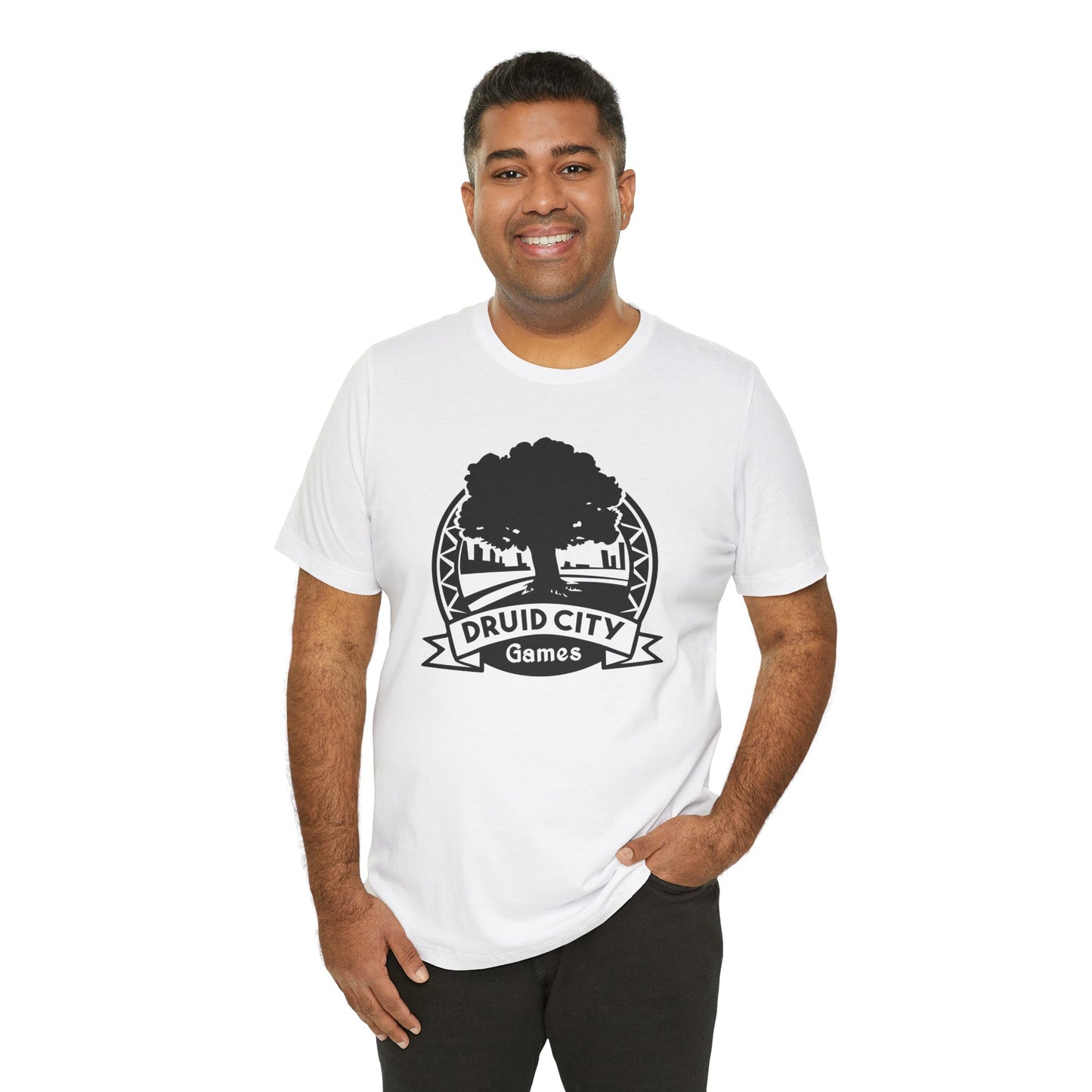 Druid City Games White Tshirt/Black logo