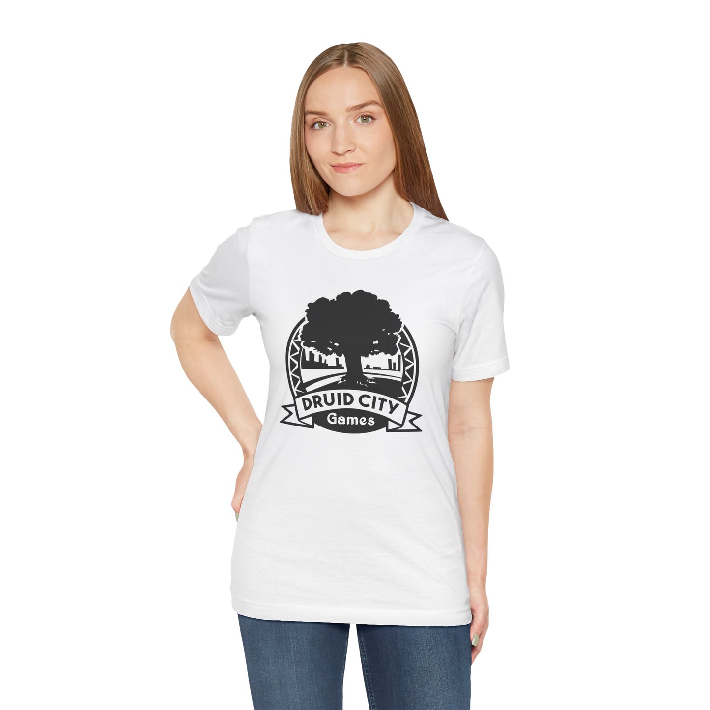 Druid City Games White Tshirt/Black logo
