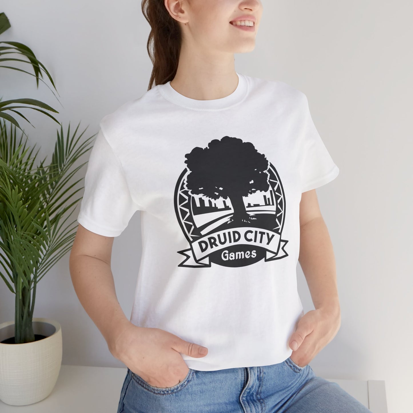 Druid City Games White Tshirt/Black logo