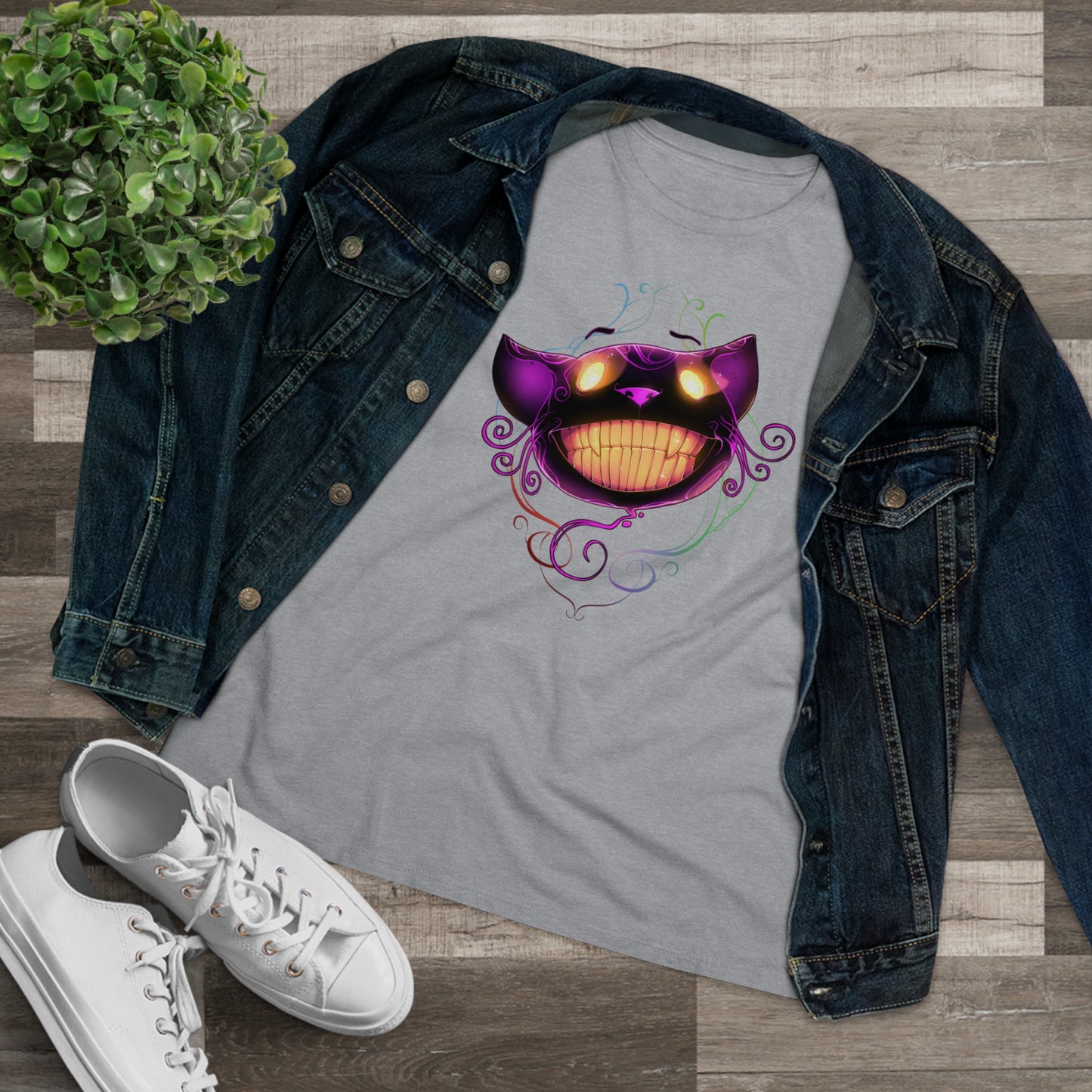 Women's Premium Tee - Bella Relaxed Fit - Cheshire Cat Wonderland's War