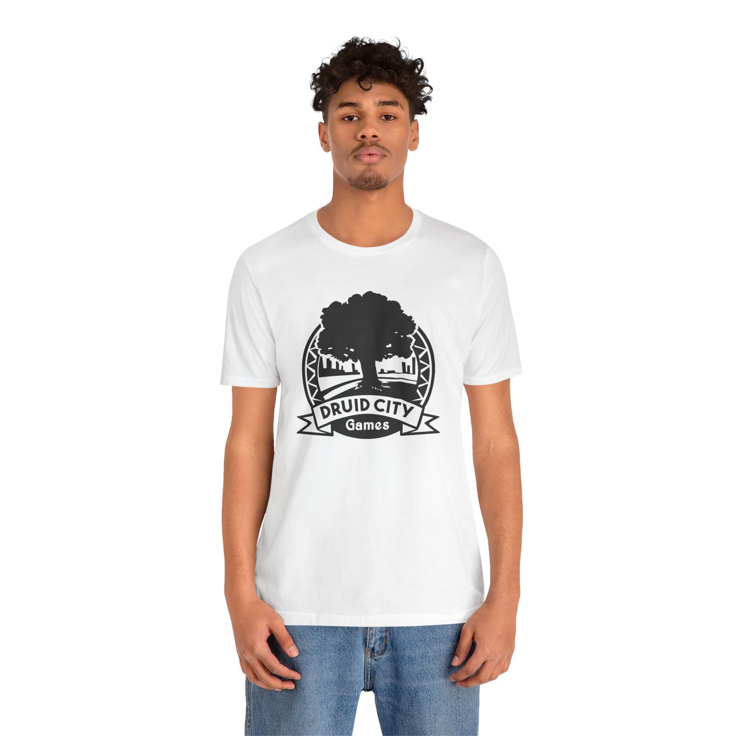 Druid City Games White Tshirt/Black logo