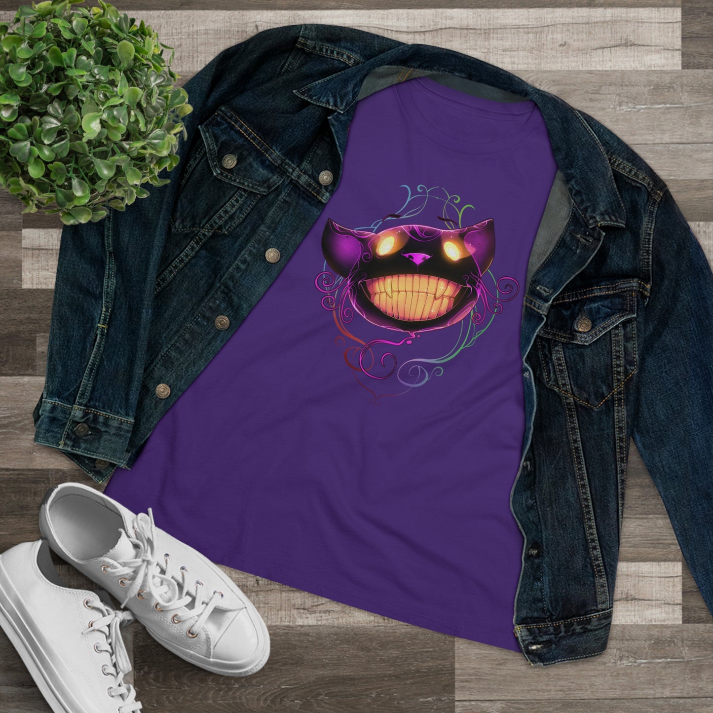 Women's Premium Tee - Bella Relaxed Fit - Cheshire Cat Wonderland's War