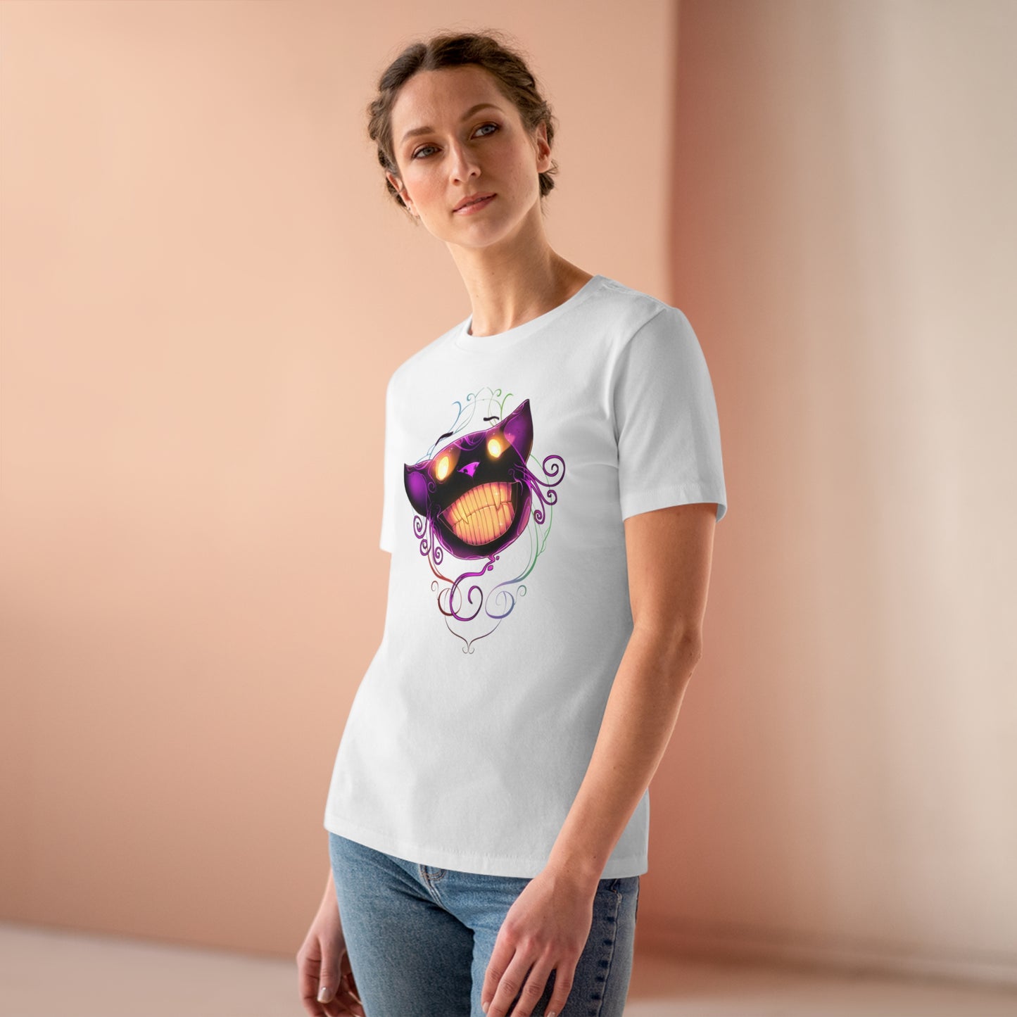 Women's Premium Tee - Bella Relaxed Fit - Cheshire Cat Wonderland's War