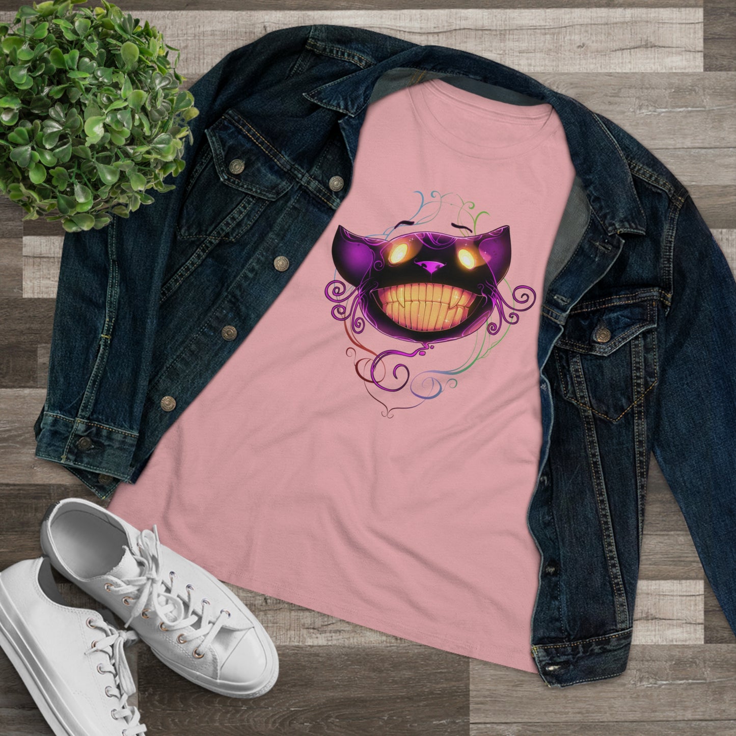Women's Premium Tee - Bella Relaxed Fit - Cheshire Cat Wonderland's War