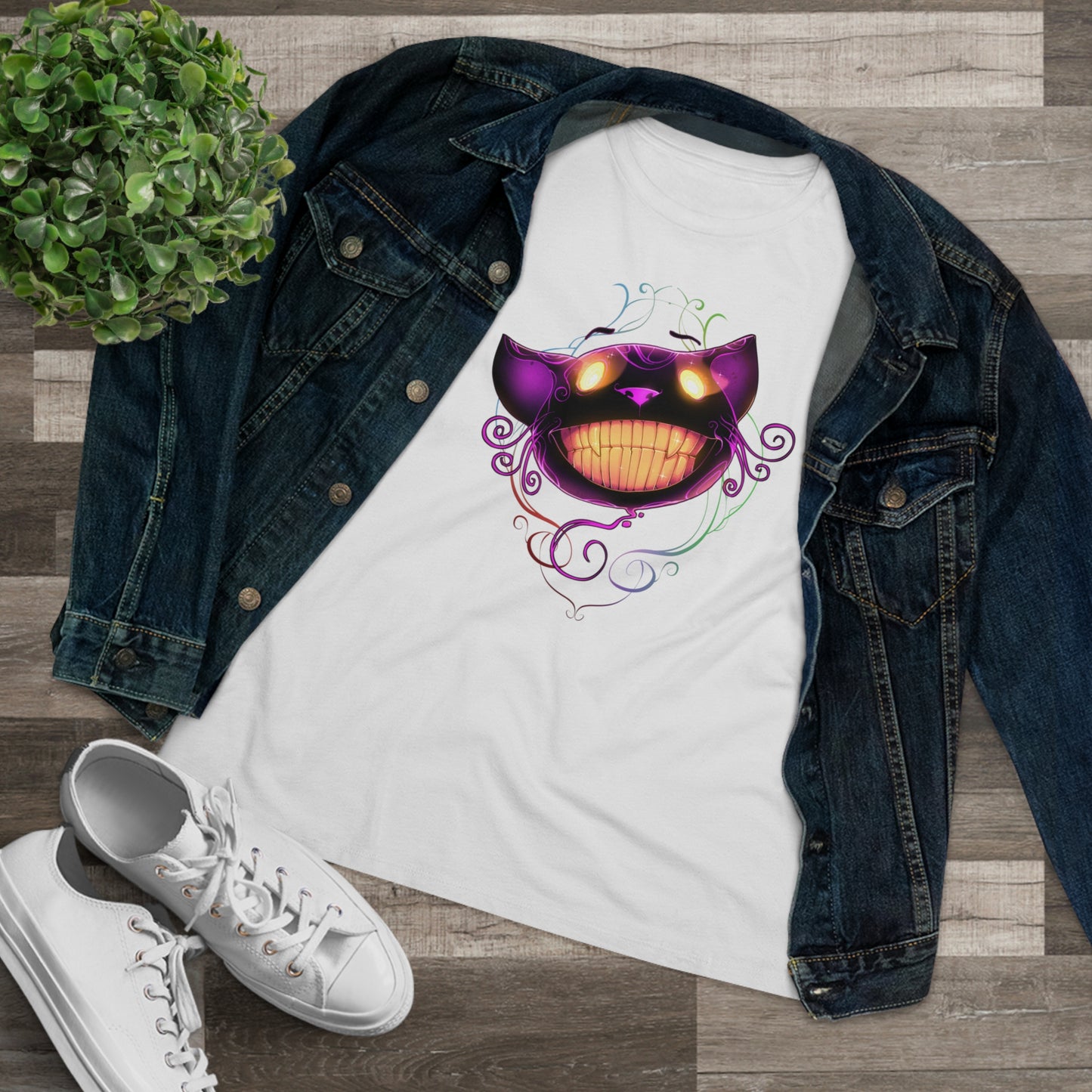 Women's Premium Tee - Bella Relaxed Fit - Cheshire Cat Wonderland's War