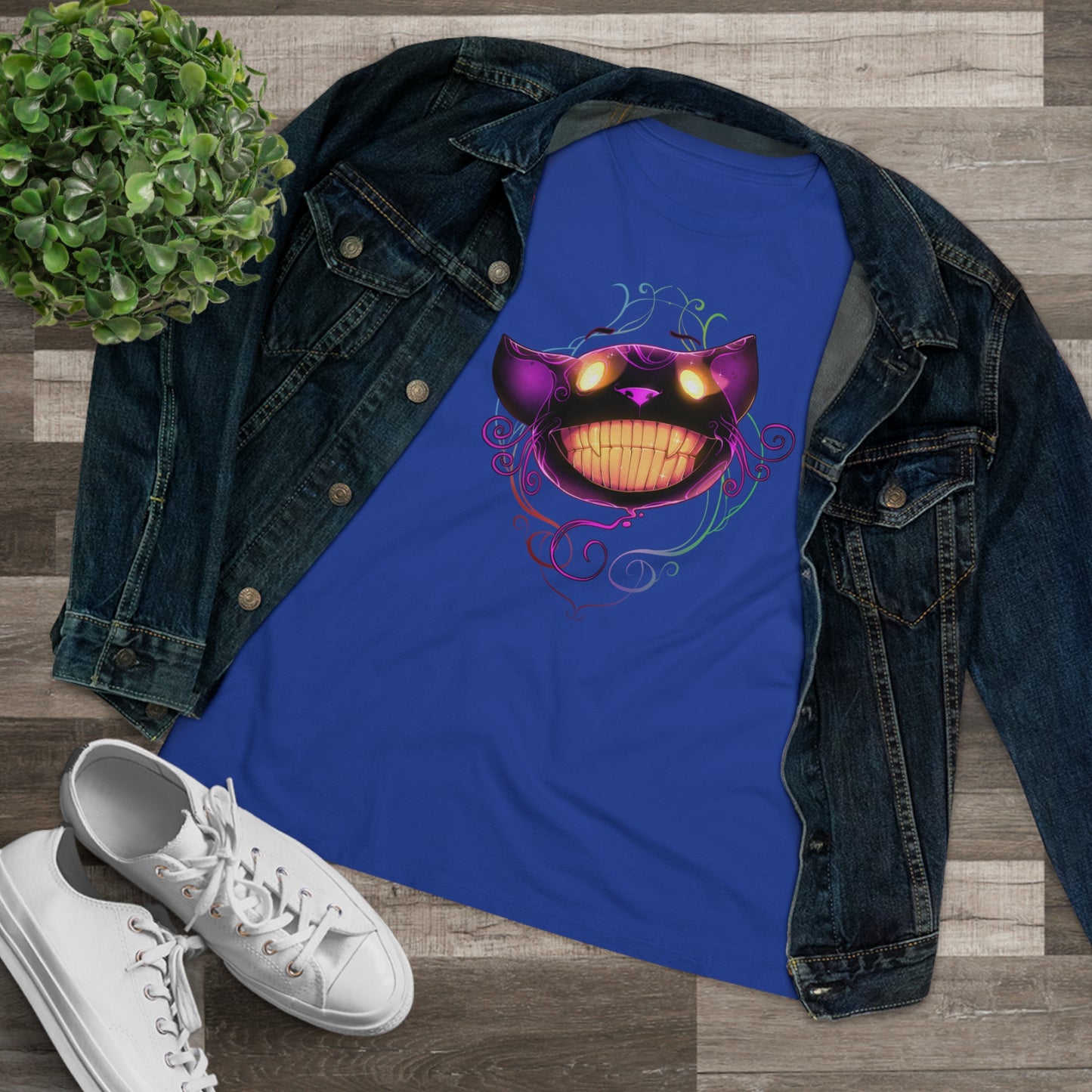 Women's Premium Tee - Bella Relaxed Fit - Cheshire Cat Wonderland's War