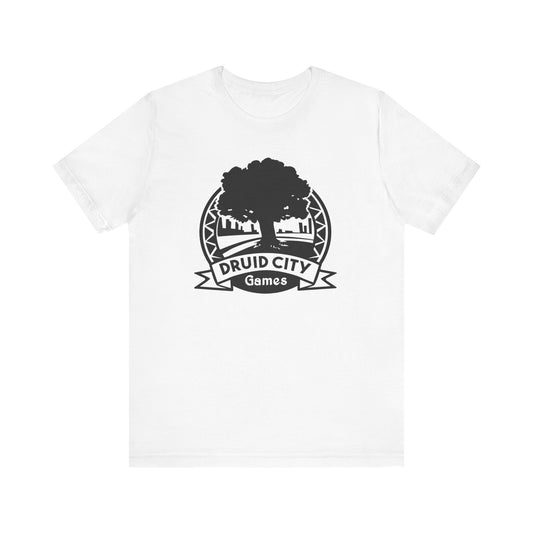 Druid City Games White Tshirt/Black logo