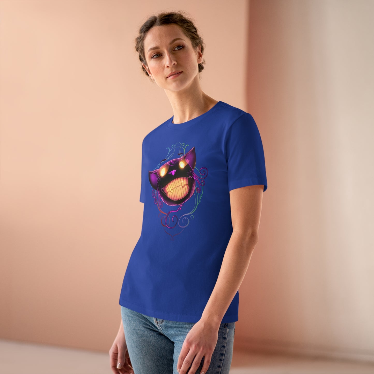 Women's Premium Tee - Bella Relaxed Fit - Cheshire Cat Wonderland's War