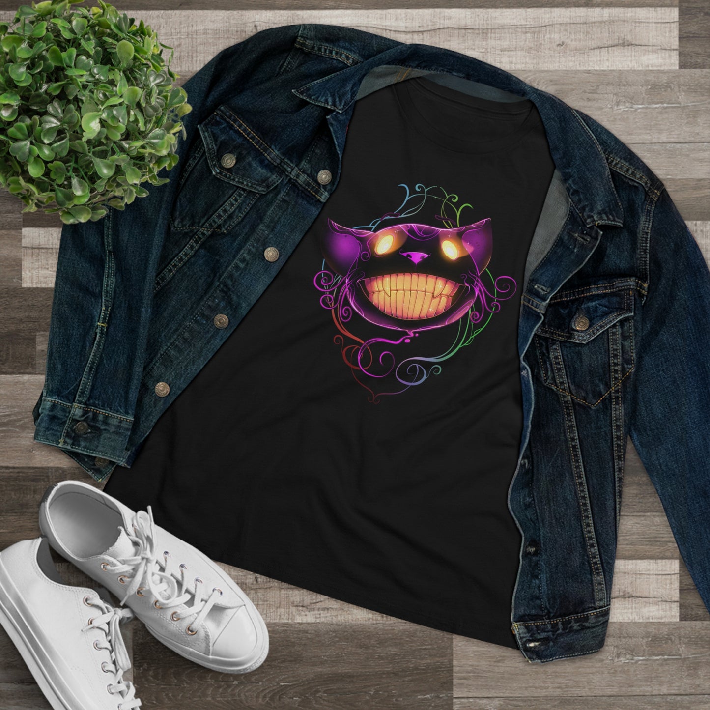 Women's Premium Tee - Bella Relaxed Fit - Cheshire Cat Wonderland's War