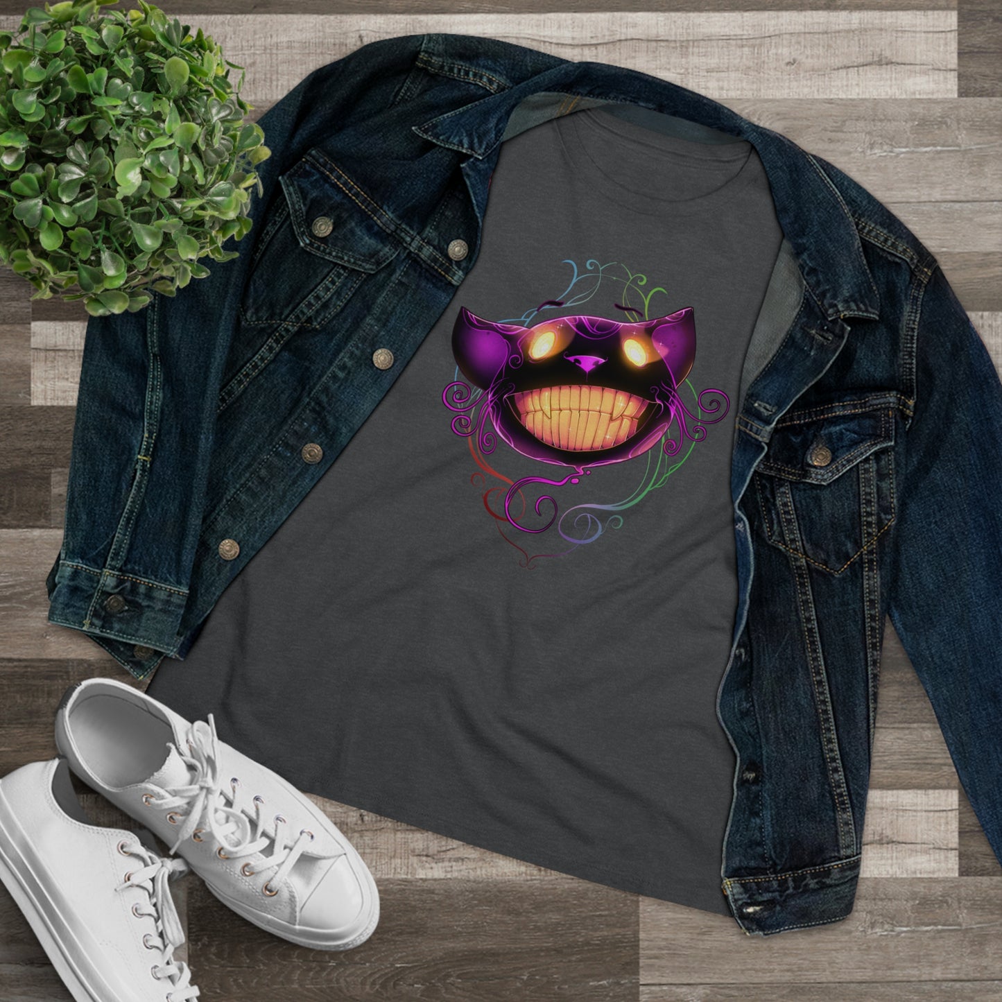 Women's Premium Tee - Bella Relaxed Fit - Cheshire Cat Wonderland's War