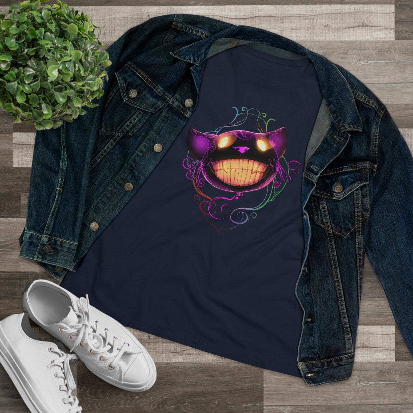 Women's Premium Tee - Bella Relaxed Fit - Cheshire Cat Wonderland's War